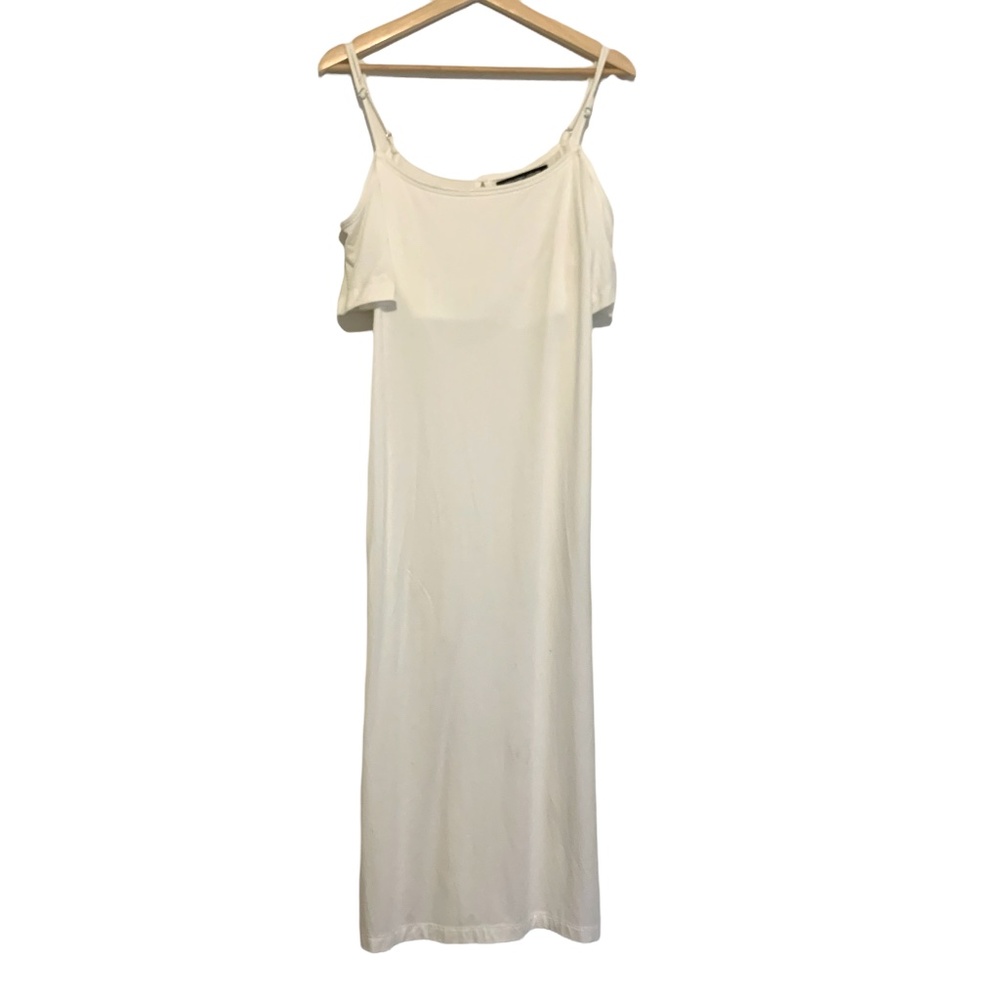NWOT Groceries Apparel Off The Shoulder Oolong Maxi Slip Dress White Size S - Picture 3 of 12